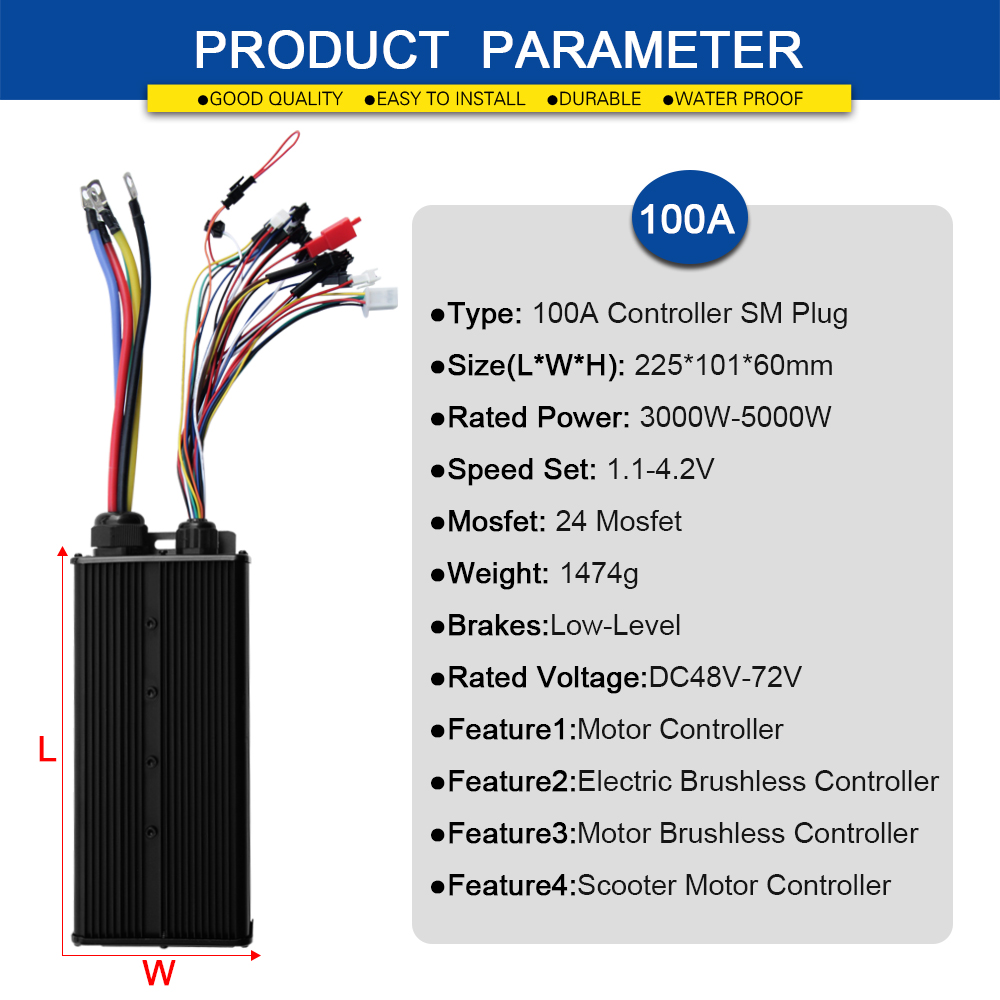 Ebike Sine Wave Controller 100 - 72V 100A Sabvoton Controller recension och pris
